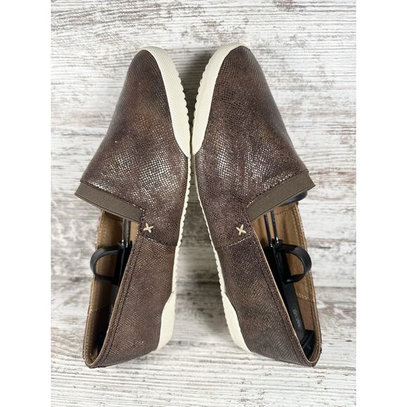 Women's Frye Melanie Metallic Bronze Leather Flats Sz 8M - Picture 6 of 10